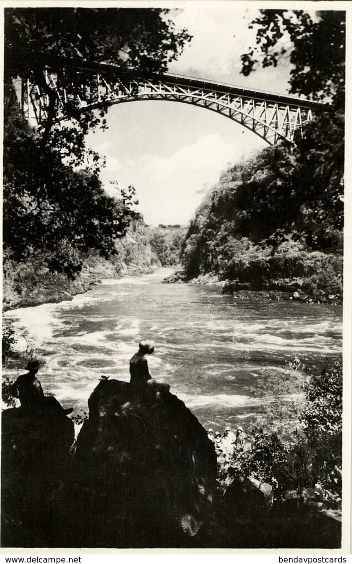 Rhodesia, VICTORIA FALLS, The Bridge And Boiling Pot (1940s) RPPC - Zimbabwe