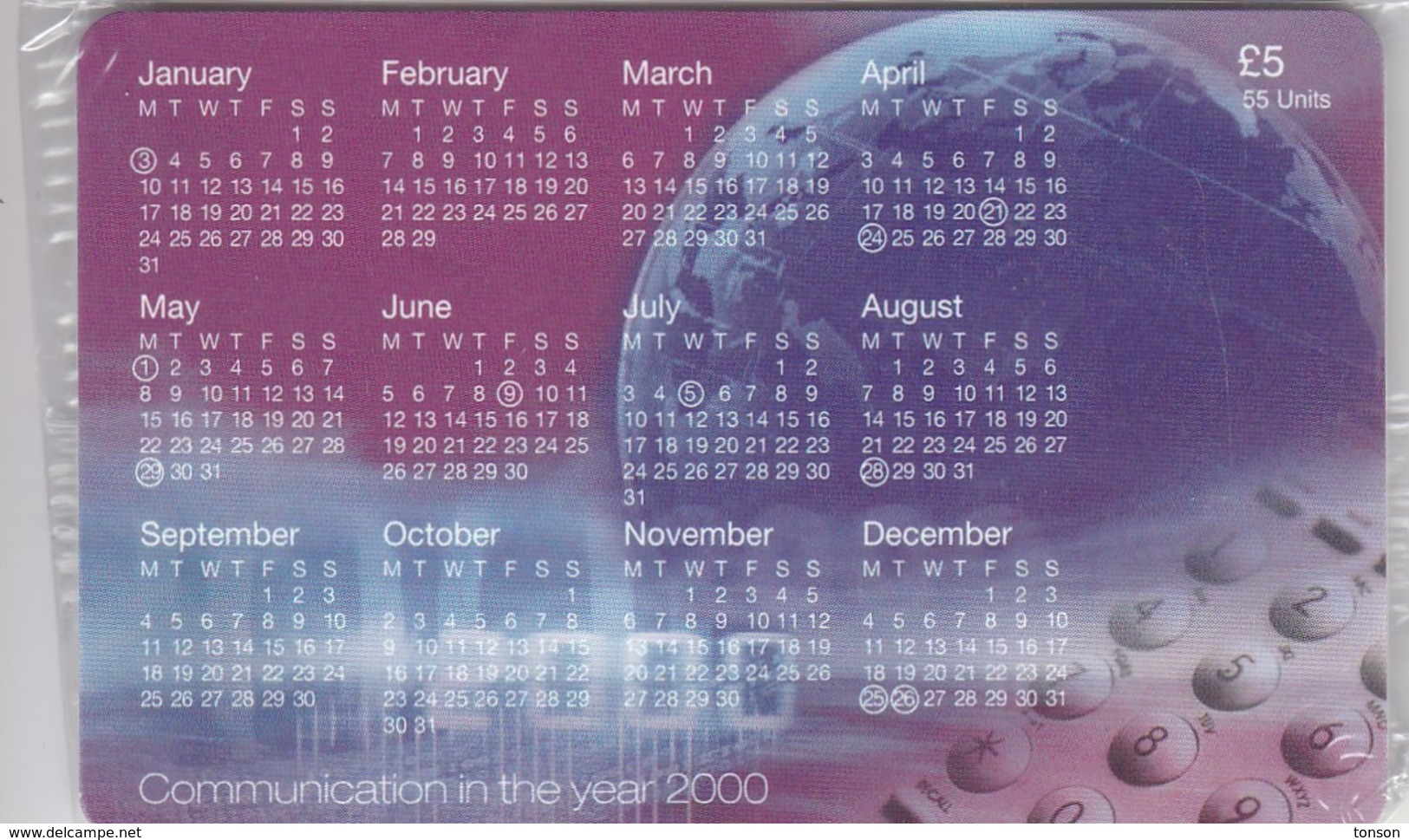 Isle Of Man, MAN 153, 2000 Calendar - The New Millennium, Mint In Blister, 2 Scans. - Isle Of Man