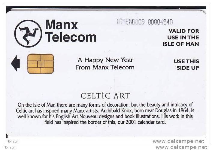 Isle Of Man, MAN 168, £5, 2001 Calendar, Mint In Blister, 2 Scans. - Man (Eiland)