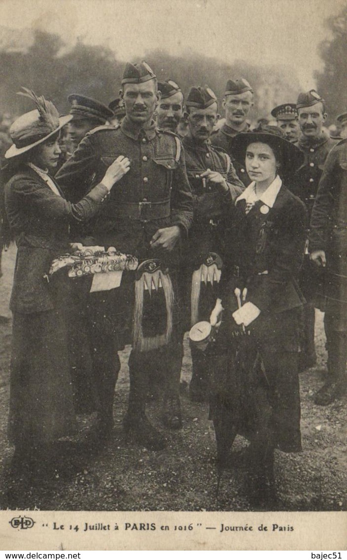 1 Cpa Paris - Le 14 Juillet à Paris En 1916 - Journée De Paris - Altri & Non Classificati