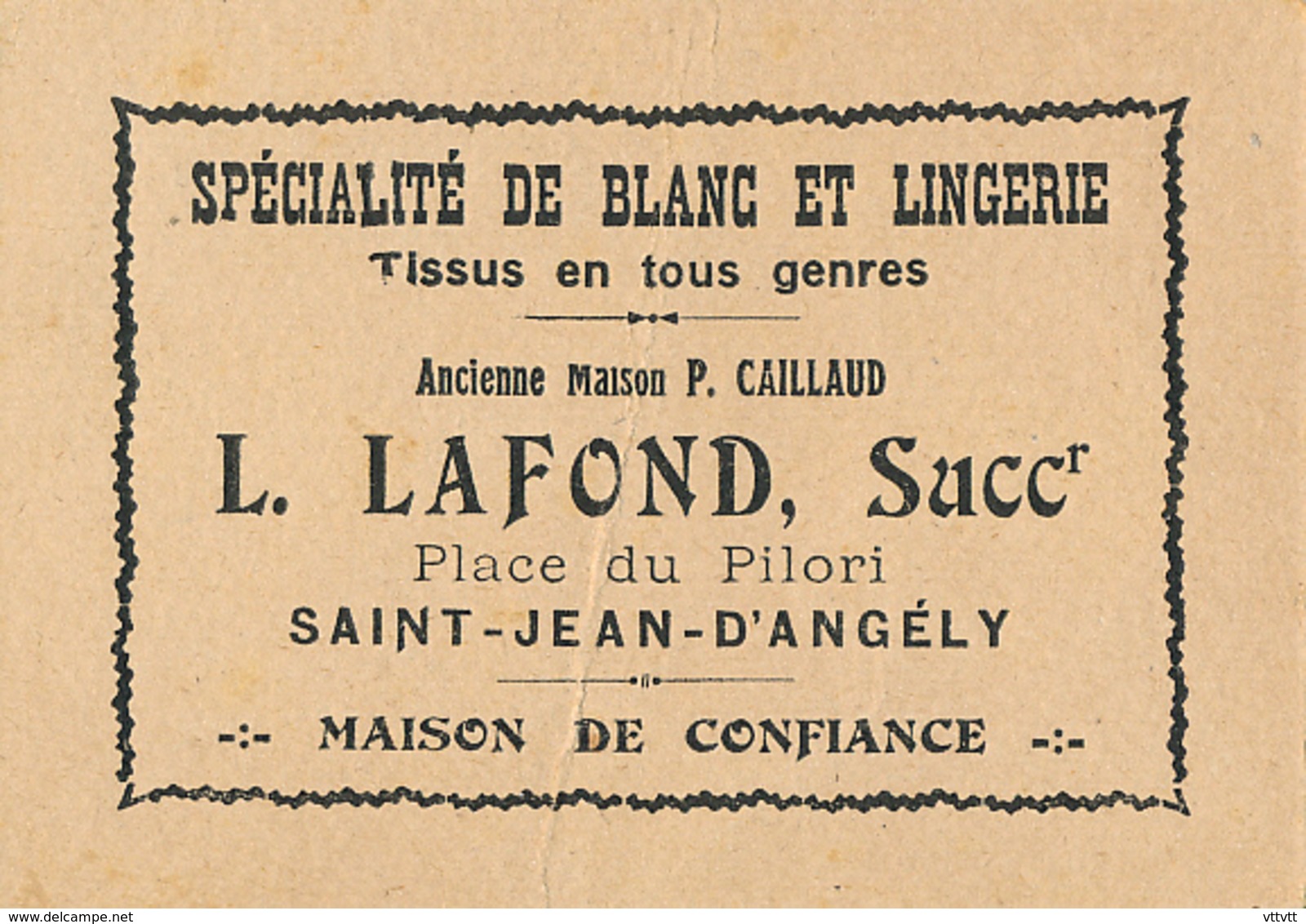 CHROMO : L. Lafond, Lingerie, St-Jean-d'Angély "Je Voudrais Souhaiter La Fête à Maman, Mais Je Ne La Vois Pas" - Autres & Non Classés