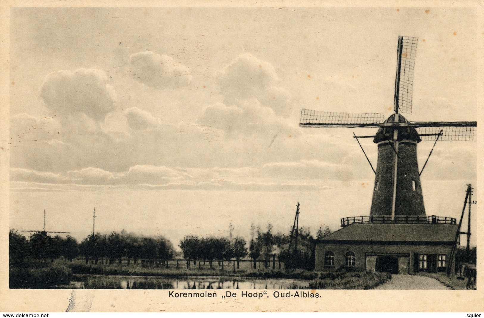 Oud Alblas, De Hoop, Korenmolen, Windmill, - Watermolens