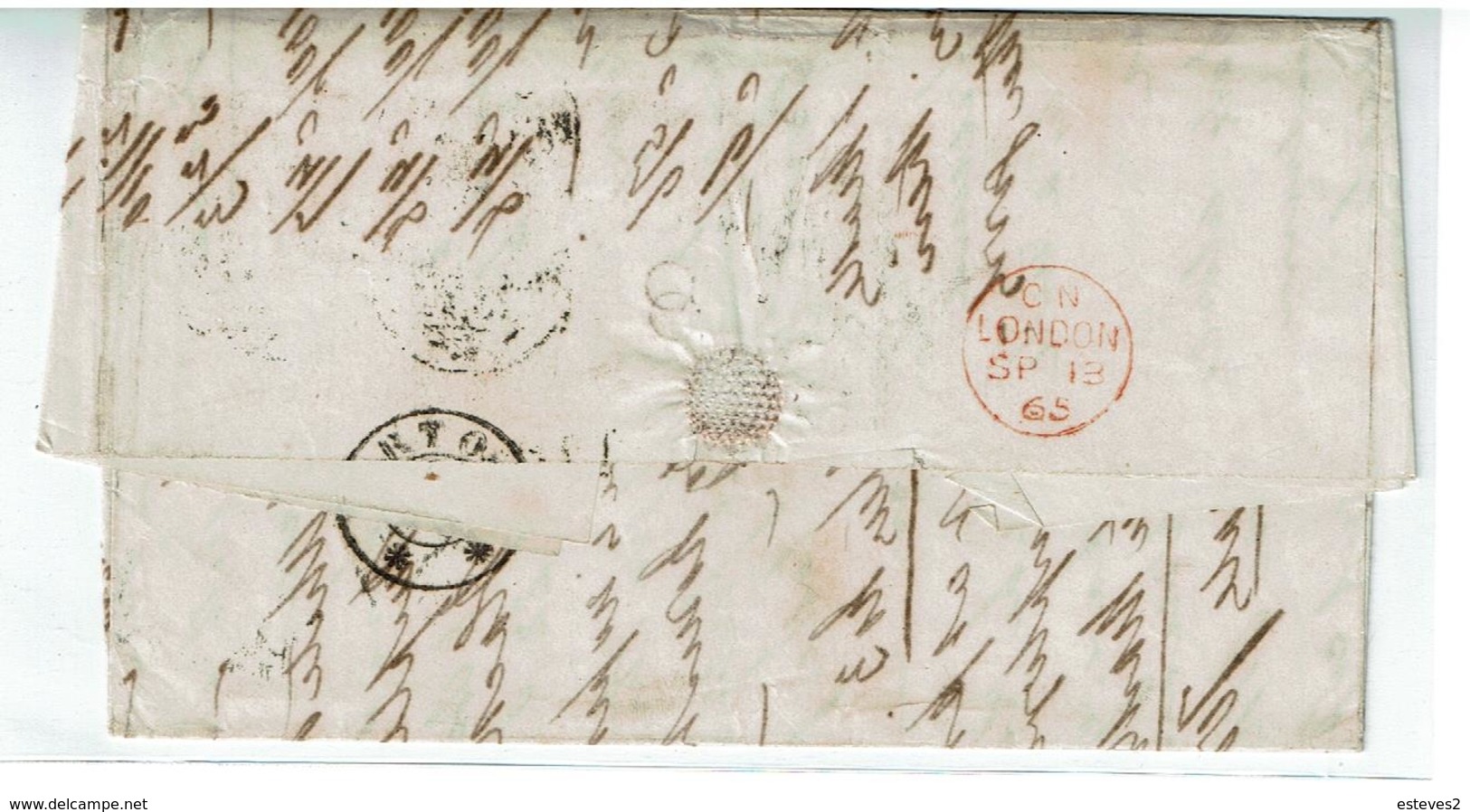 Great Britain , 1865 , Letter From CARVER BROTHERS MANCHESTER To Porto , 498 Postmark , 6p Stamp - Briefe U. Dokumente