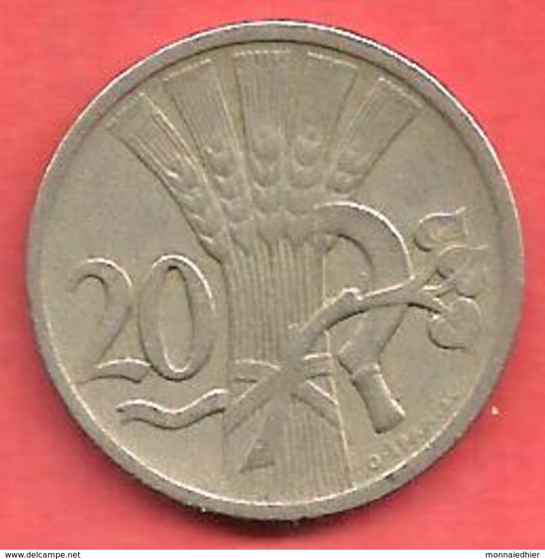 20 Haleru , TCHECOSLOVAQUIE , Cupro-Nickel , 1921 , N° KM # 1 - Czechoslovakia