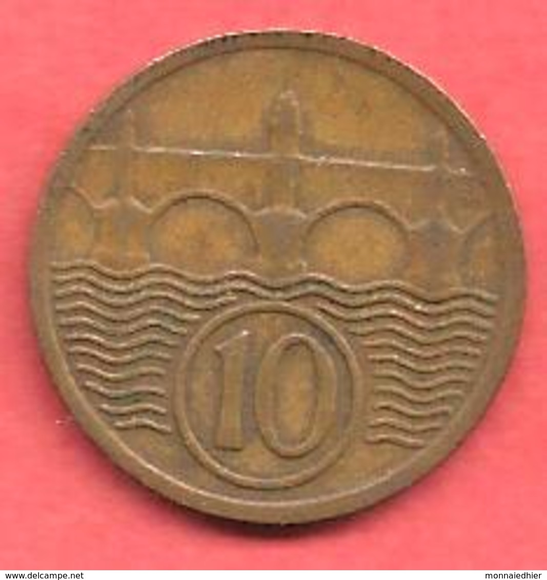 10 Haleru , TCHECOSLOVAQUIE , Bronze , 1928 , N° KM # 3 - Tchécoslovaquie