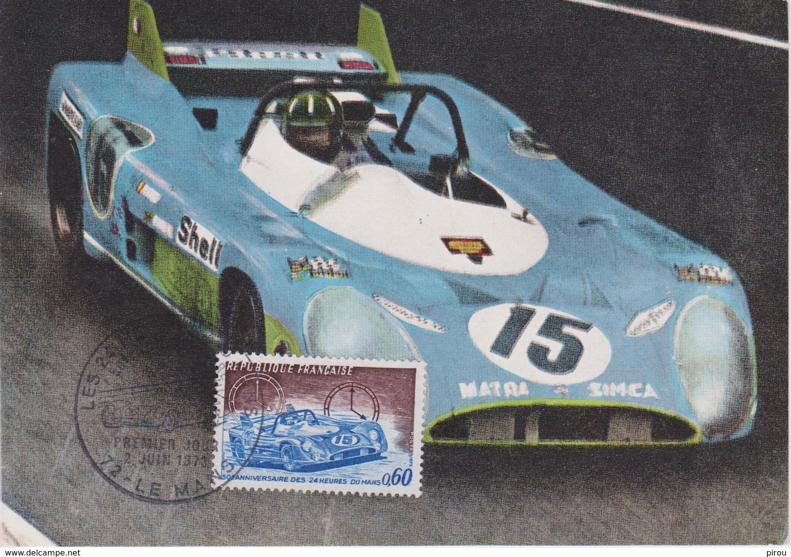 FDC FRANCE : 50 ème ANNIVERSAIRE DES 24 Heures Du MANS 1973 ( MATRA G.HILL ) - Automobile