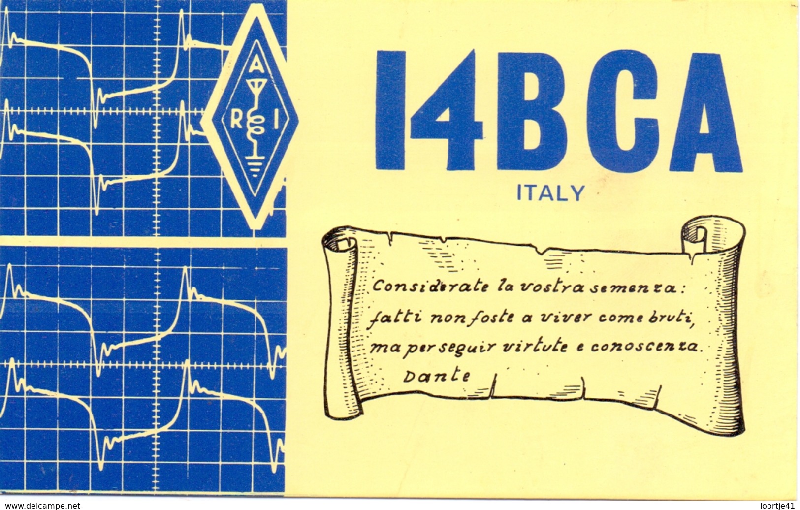 QSL Kaart Carte - Radio - I4BCA - Italy - Dino Raspanti - Imola 1977 - Autres & Non Classés