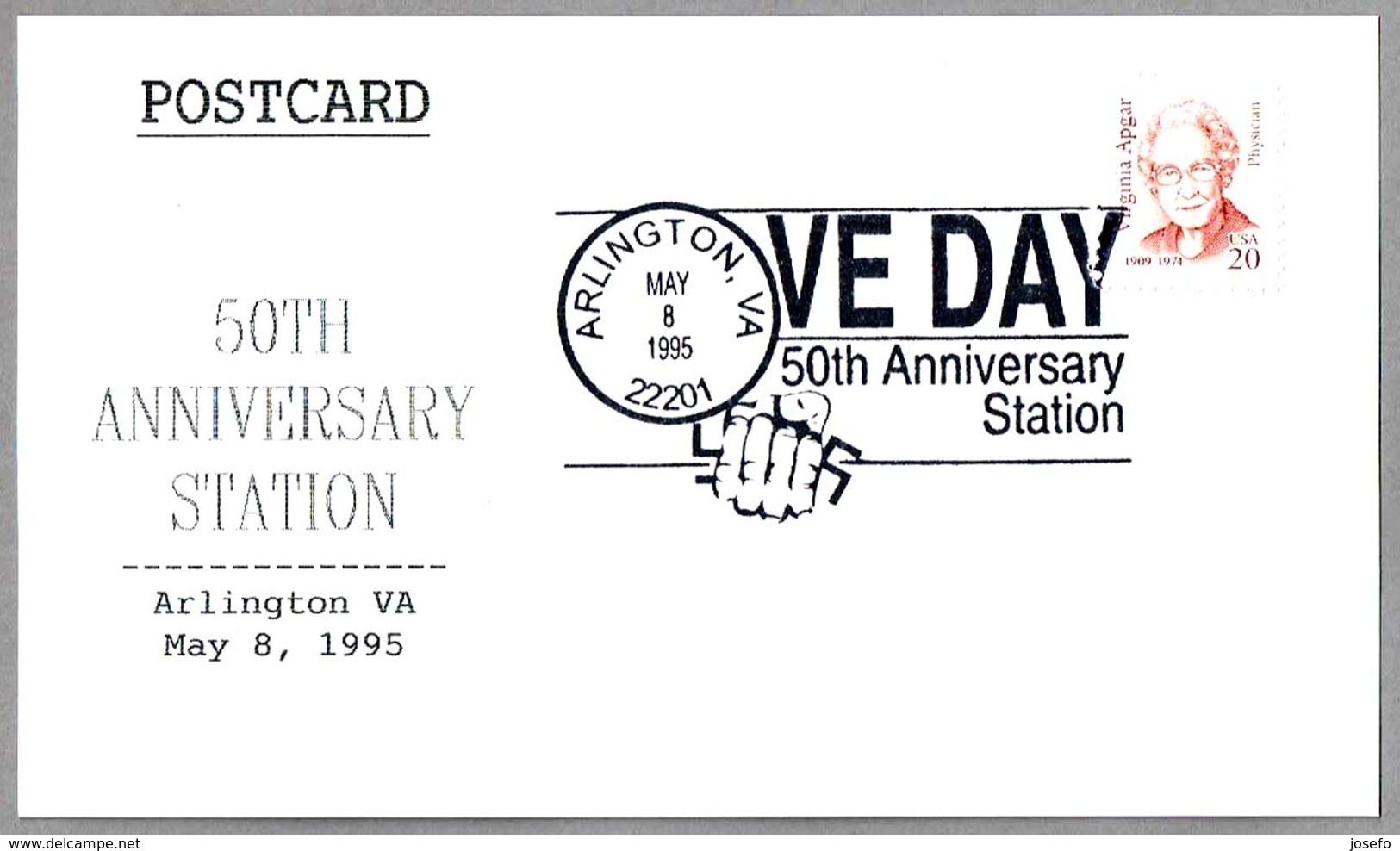 50 Años VICTORIA EN EUROPA - VE DAY. Arlington VA 1995 - WW2 (II Guerra Mundial)