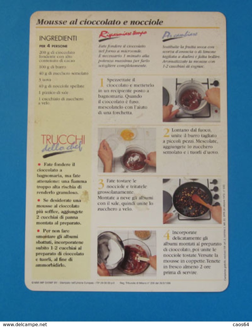 MOUSSE AL CIOCCOLATO E NOCCIOLE - Recepten