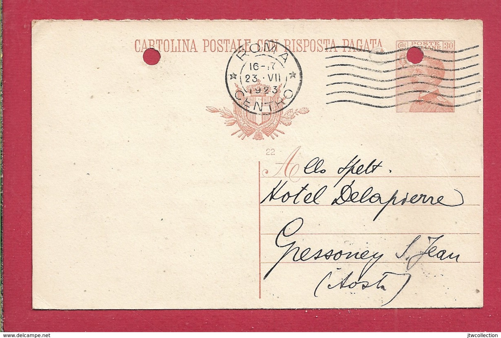 Cartolina Postale - Piccolo Formato - Viaggiata - FORI D'ARCHIVIAZIONE - Non Classificati