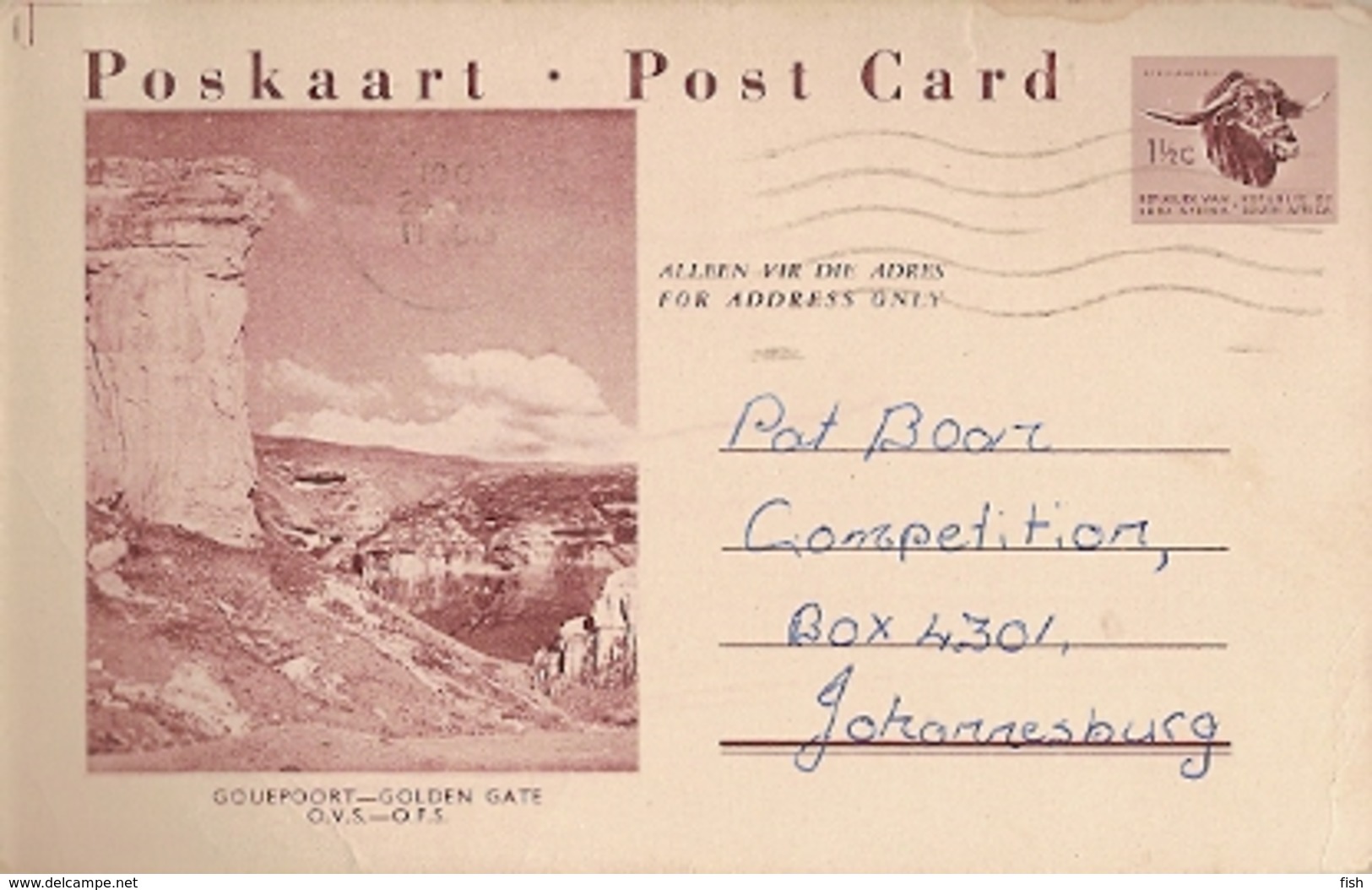 South Africa & Postal Stationery, Golden Gate Highlands National Pietersburg To Johannesburg 1961 (7689) - Covers & Documents