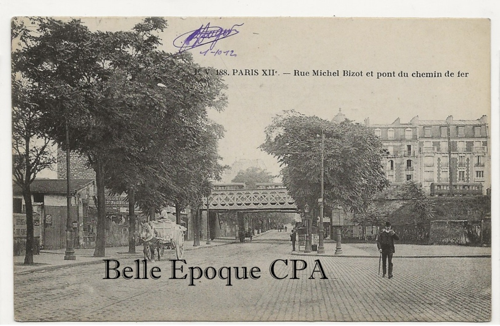 75 - PARIS 12 -- #188 -- Rue Michel Bizot Et Pont Du Chemin De Fer +++ E. V. / EV +++ 1912 - Distrito: 12