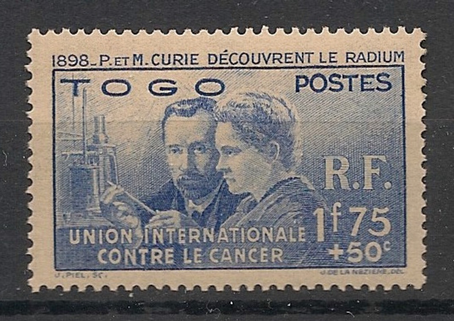 Togo - 1937 - N°Yv. 171 - Pierre & Marie Curie - Neuf * / MH VF - Ungebraucht