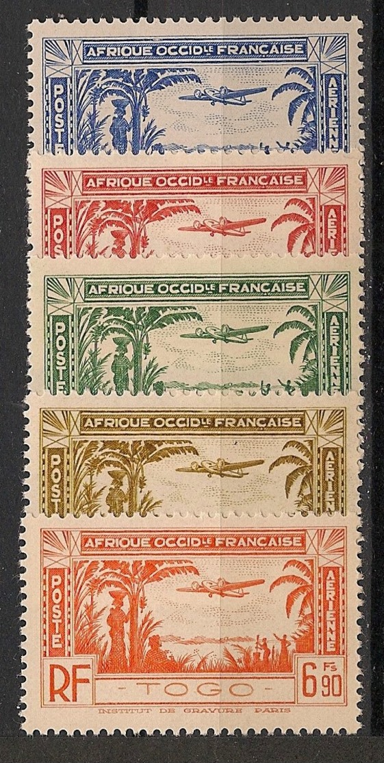 Togo - 1940 - Poste Aérienne PA N°Yv. 1 à 5 - Série Complète - Neuf Luxe ** / MNH / Postfrisch - Nuovi