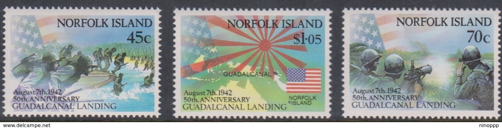 Norfolk Island ASC 522-524 1992 50th Anniversary Guadalcanal - Norfolk Island