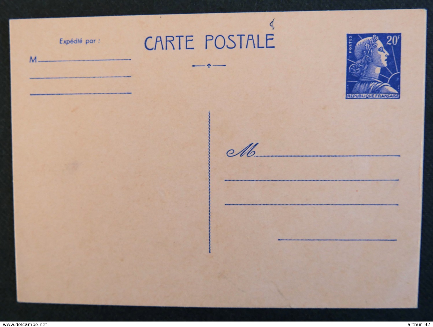 FRANCE - 1955 -1011b CP 1- MARIANNE DE MULLER 20F - Standard- Und TSC-AK (vor 1995)