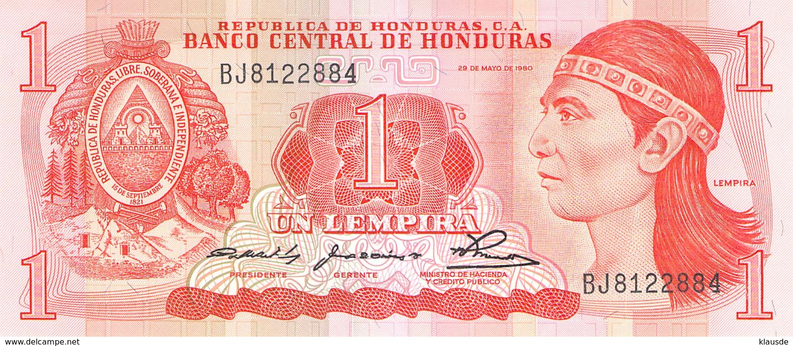 1 Lempira Honduras 1978 - Honduras