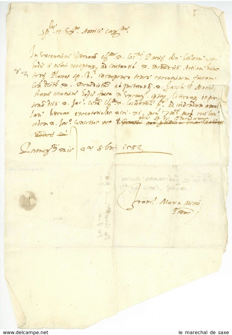 PORTOGRUARO, 2. Oktober 1582. Concordia - ...-1850 Préphilatélie