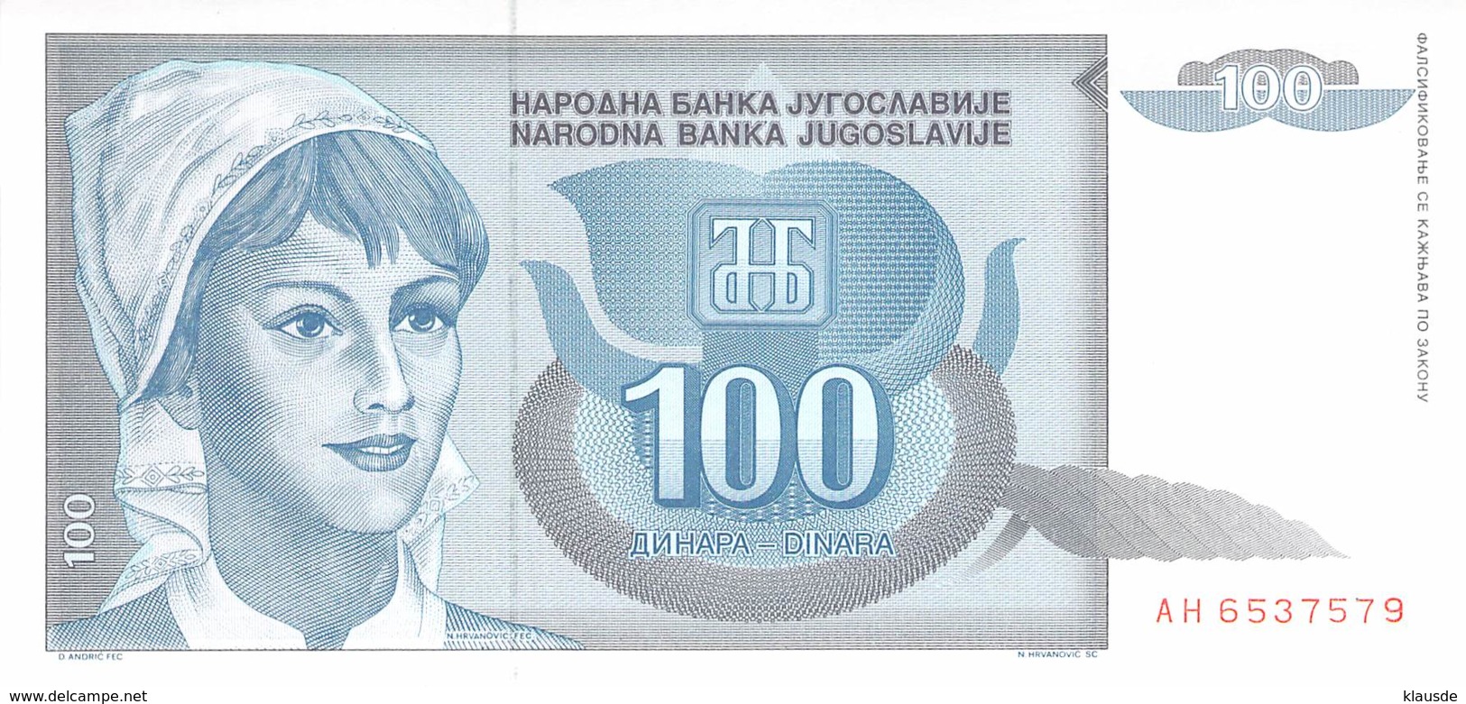 100 Dinar Serbien-Montenegro 1992 - Other - Oceania