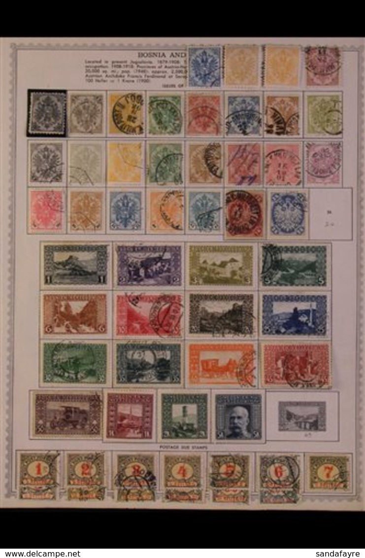 \Y BOSNIA & HERZEGOVINA\Y 1868-1983 ALL DIFFERENT Mint & Used Collection On Printed Pages, Collection Strength In Pre 19 - Autres & Non Classés
