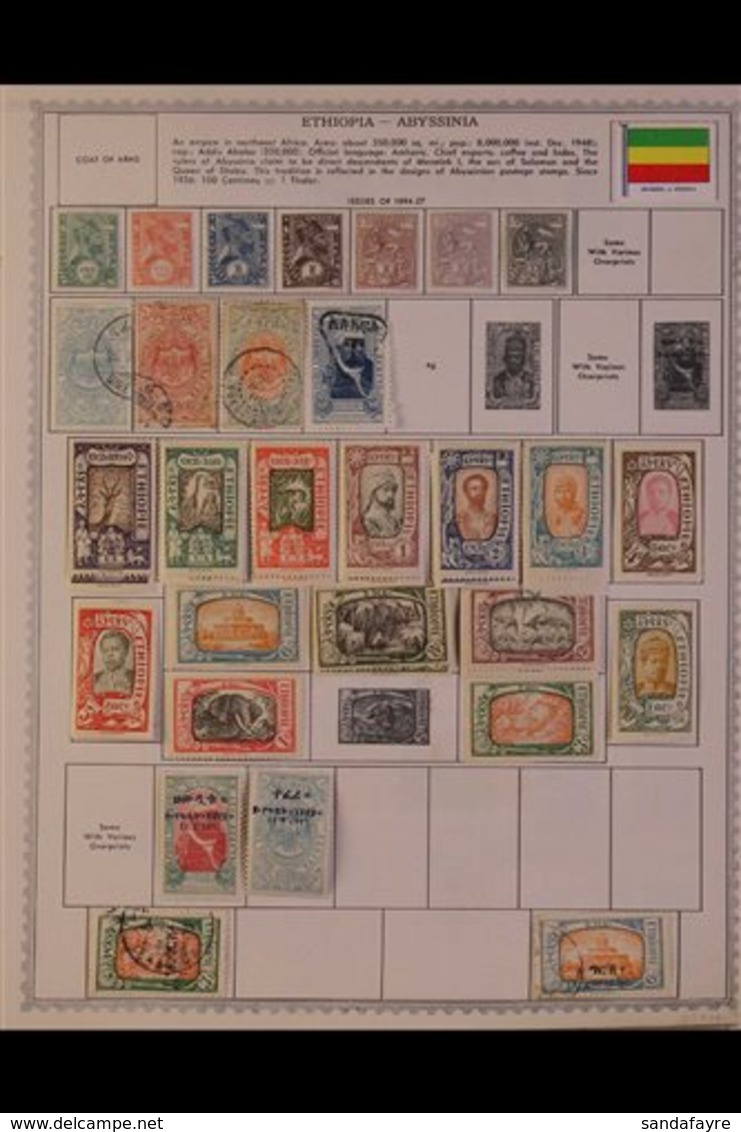 \Y ETHIOPIA\Y 1890's-1980's.  ALL DIFFERENT Mint & Used Collection Presented Mostly On Printed Pages, Many Complete Sets - Andere & Zonder Classificatie