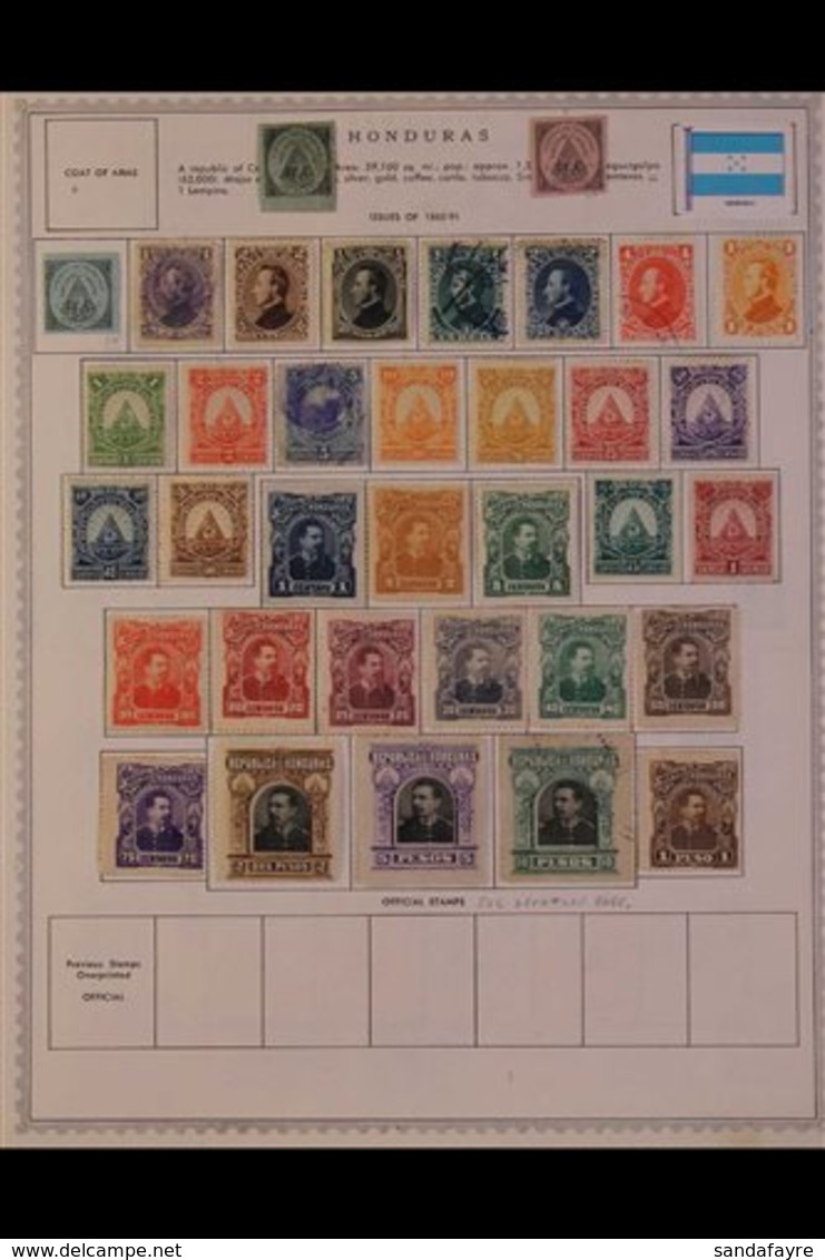 \Y HONDURAS\Y 1860's - 1980's. ALL DIFFERENT Mint & Used Collection On Printed Pages, Many Complete Sets, 19th Century R - Andere & Zonder Classificatie