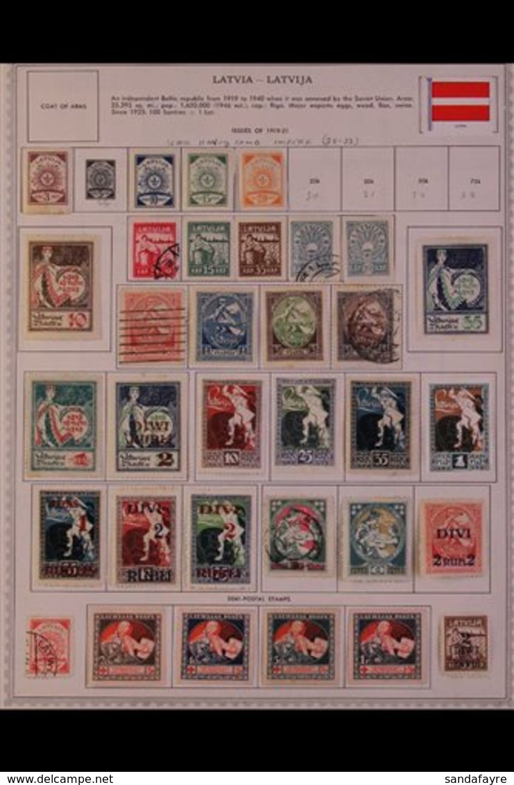 \Y LATVIA\Y 1918-1940. ALL DIFFERENT Mint & Used Collection On Pages With Sets, Airs & A Good Range Of Definitive Issues - Autres & Non Classés