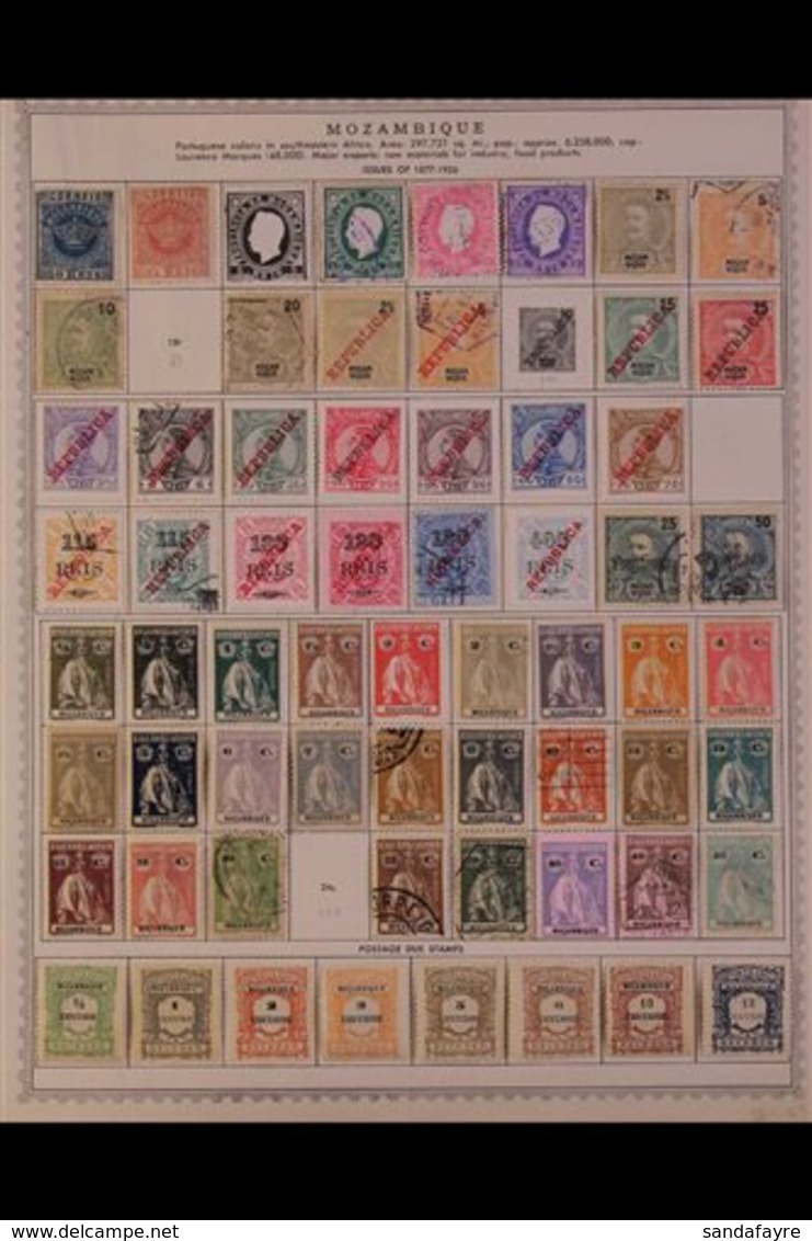 \Y MOZAMBIQUE\Y 1870's - 1980's. ALL DIFFERENT Mint & Used Collection On Printed Pages With Complete Sets & Values To Va - Andere & Zonder Classificatie