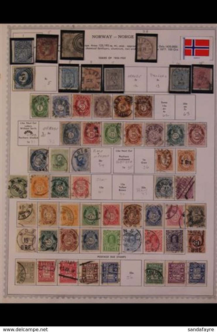 \Y NORWAY\Y 1855 - 1990's. ALL DIFFERENT Mint & Used Collection On Printed Pages With Useful "Earlies", Includes 1855 Im - Andere & Zonder Classificatie