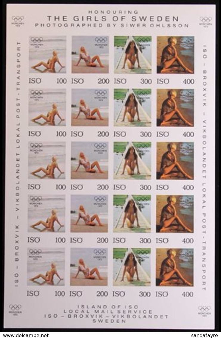 \Y ISO LOCAL MAIL CARRIAGE STAMPS.\Y 1969-1972 'The Girls Of Sweden' Never Hinged Mint Accumulation Of Complete Se-tenan - Other & Unclassified