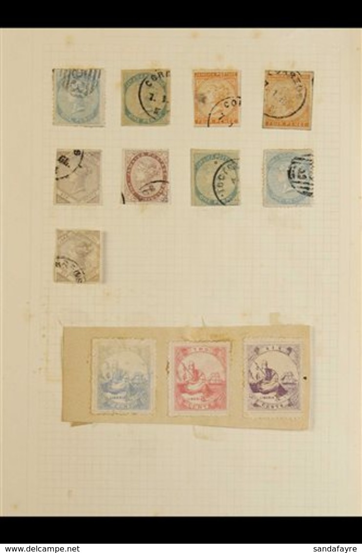 \Y CLASSIC FORGERIES\Y Old Album Pages, With Queen Victoria "issues" Of Jamaica, Antigua, British Guiana, St. Lucia, St. - Other & Unclassified
