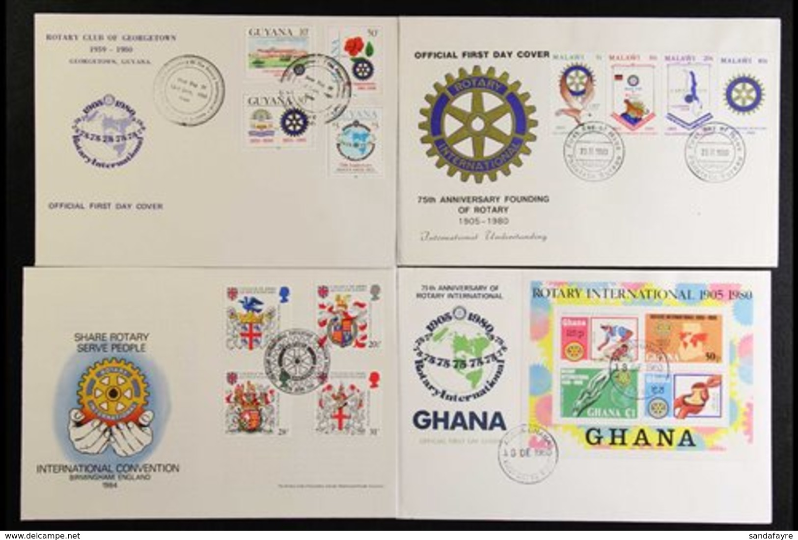 \Y 1970-1984 ROTARY INTERNATIONAL COVERS COLLECTION.\Y An ALL WORLD Collection Of Illustrated Unaddressed First Day Cove - Other & Unclassified