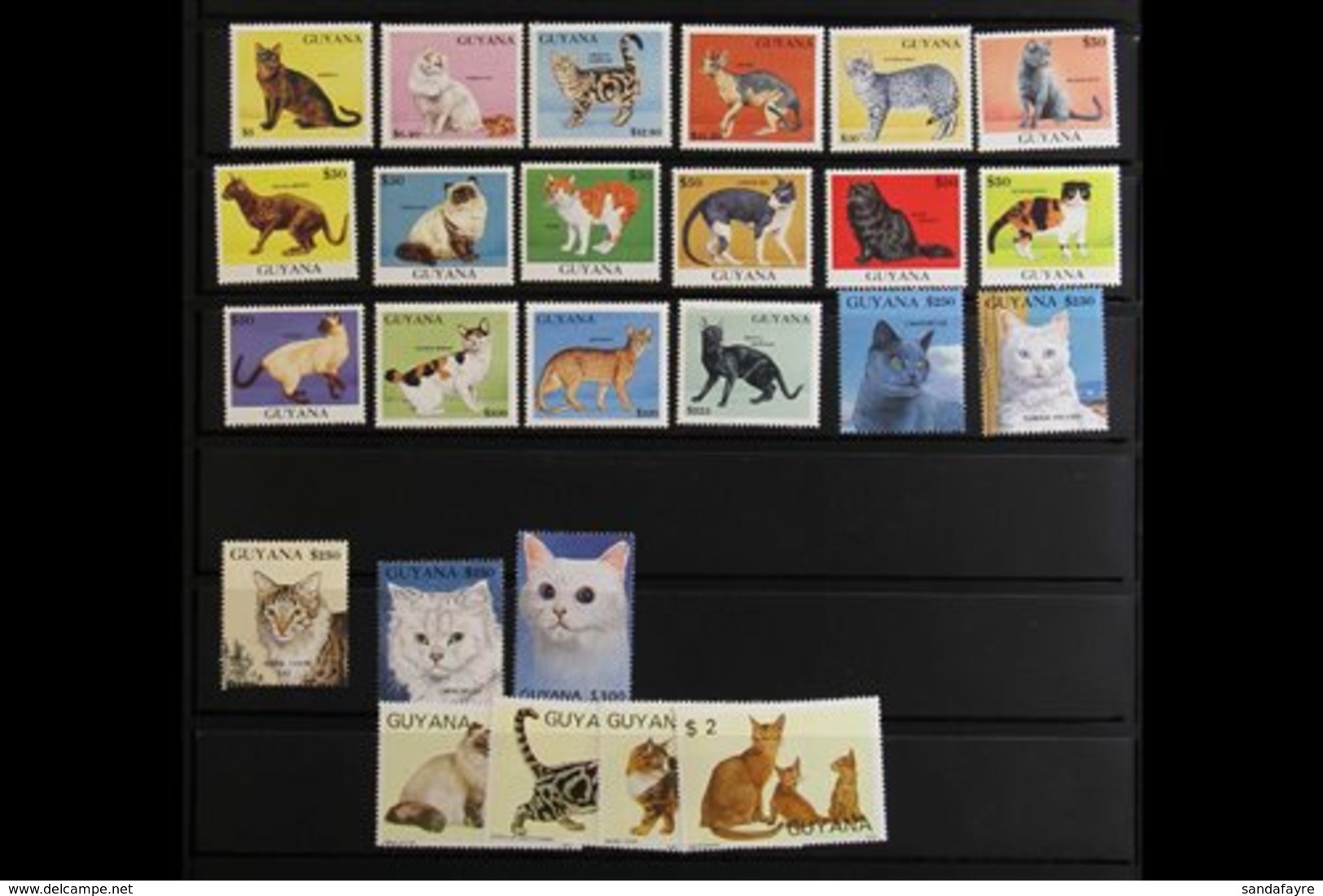 \Y DOMESTIC ANIMALS\Y GUYANA 1990's NHM Collection Of Stamps Mini-sheets Featuring CATS, DOGS, And HORSES Incl The 1992  - Ohne Zuordnung