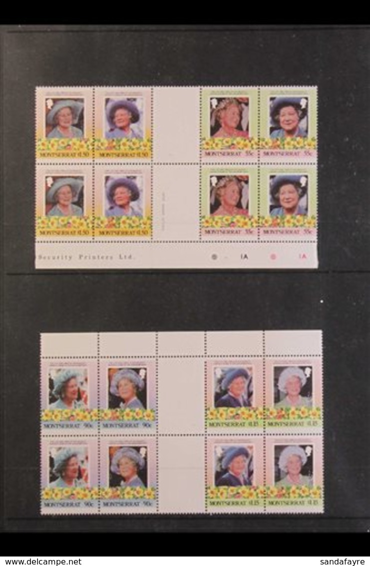 \Y HRH THE QUEEN MOTHER\Y 1985-1986. MONTSERRAT "Life & Times Of Queen Elizabeth The Queen Mother" NEVER HINGED MINT Spe - Non Classés