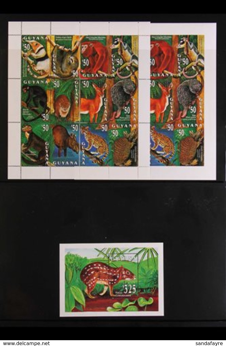 \Y WILDLIFE ON STAMPS\Y GUYANA 1970's To 1990's Never Hinged Mint Collection Of Stamps And Sheetlets Featuring A Range O - Unclassified