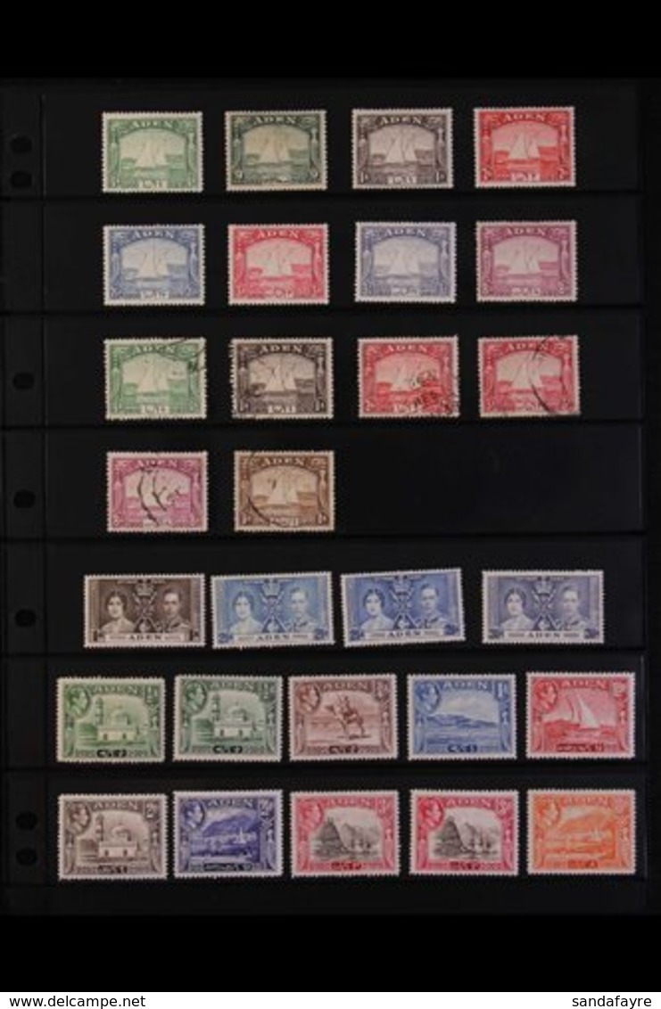 \Y 1937-67 ADEN & STATES - MINT & USED COLLECTION\Y On Stock Pages, We Note 1937 Dhows To 8a Mint, 1r Used, 1939-48 Defi - Aden (1854-1963)