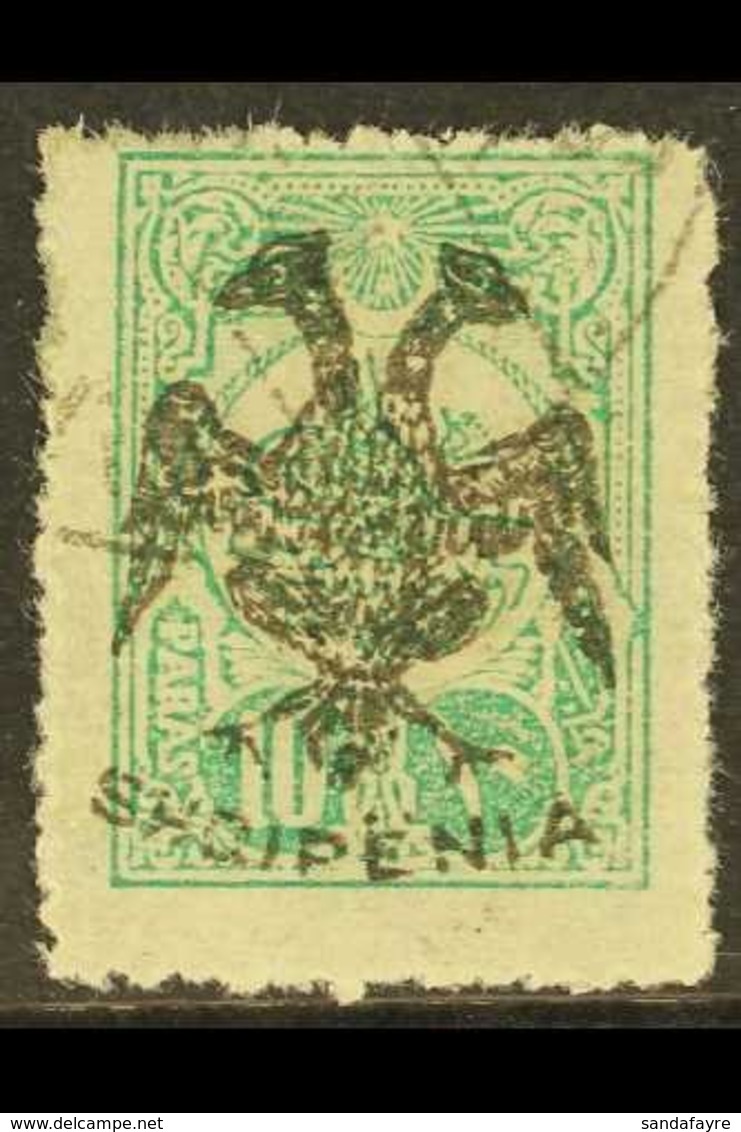 \Y 1913\Y 10pa Green Ovptd "Eagle" In Black, SG 5, Very Fine Used. Signed Calves. Cat £250 For More Images, Please Visit - Albanie