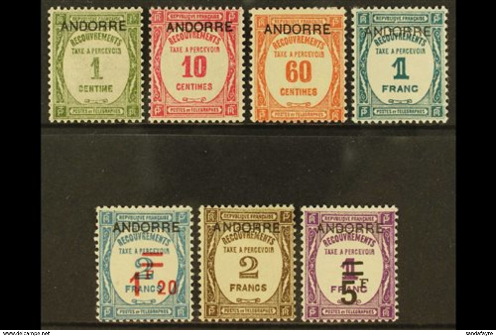 \Y FRENCH\Y POSTAGE DUE 1931-32 Complete Set, SG FD 32/38 Or Yvert 9/15, Fine Mint, The 60c With Fault, But Mostly Very  - Autres & Non Classés