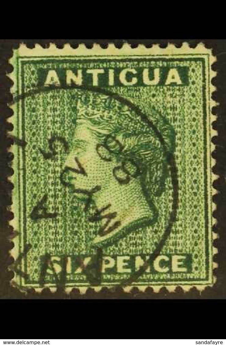 \Y 1884-87\Y 6d Deep Green, Watermark Crown CA, Perf 14, SG 29, Fine Used With Neat Cds Cancel. For More Images, Please  - Other & Unclassified