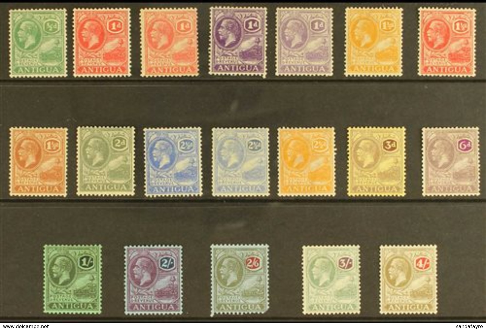 \Y 1921\Y Geo V Set To 4s Complete, Wmk Script, SG 62/80 Incl 64a, 2s 6d Pulled Corner Perf Otherwise Very Fine Mint. (1 - Autres & Non Classés