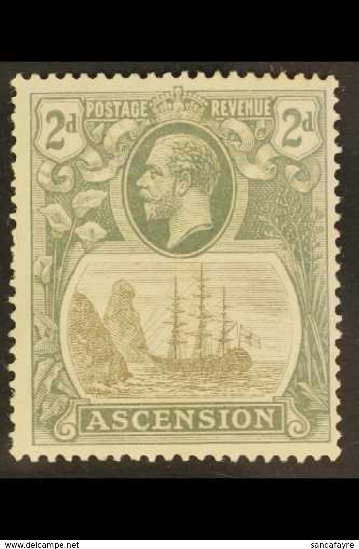 \Y 1924-33\Y 2d Grey-black And Grey "Broken Mainmast" Variety, SG 13a, Fine Mint. For More Images, Please Visit Http://w - Ascension
