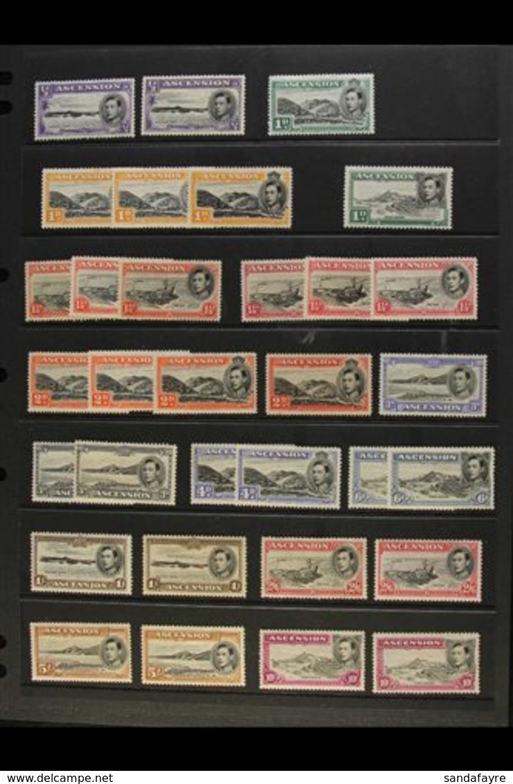 \Y 1938-53 KING GEORGE VI DEFINITIVES COMPLETE\Y A Lovely Complete Pictorial Definitive Set, SG 38/47b, PLUS All Of The  - Ascension (Ile De L')