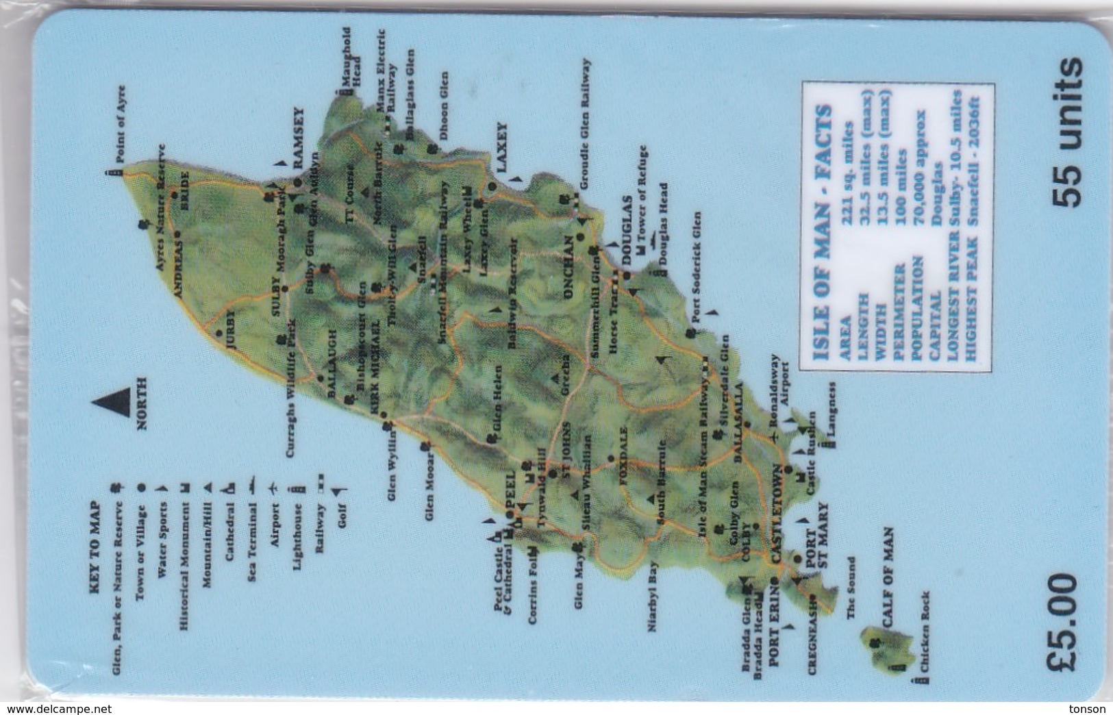 Isle Of Man, MAN 084,  5 £, Map Isle Of Man, Mint In Blister, 2 Scans. - Isle Of Man