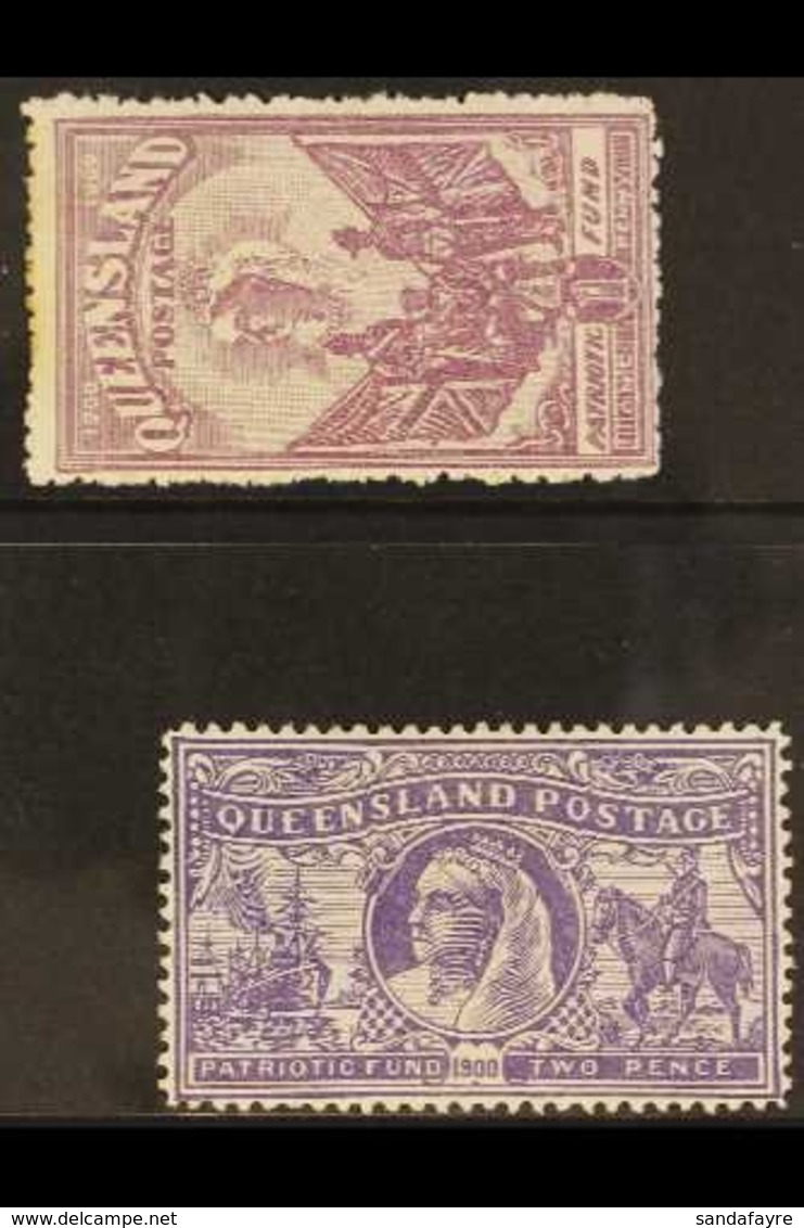 \Y QUEENSLAND\Y 1900 Patriotic Fund Set, SG 263/264, Mint, The 1d With Some Toning, The 2d Very Fine. (2 Stamps) For Mor - Other & Unclassified