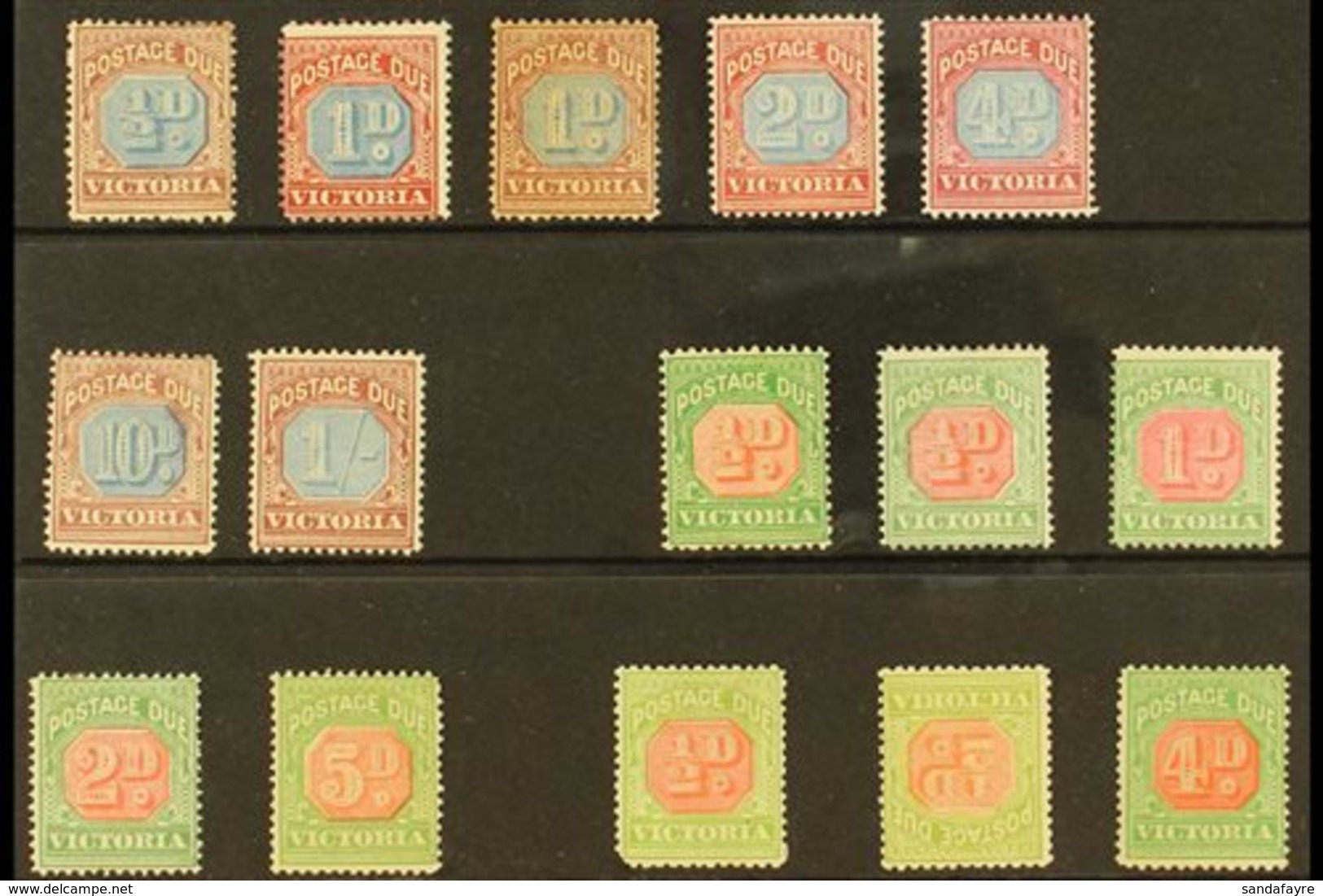 \Y VICTORIA\Y POSTAGE DUES. 1890-1909 MINT SELECTION That Includes 1890-94 Range To 1s, 1895-96 Range To 5d & 1900-04 ½d - Other & Unclassified