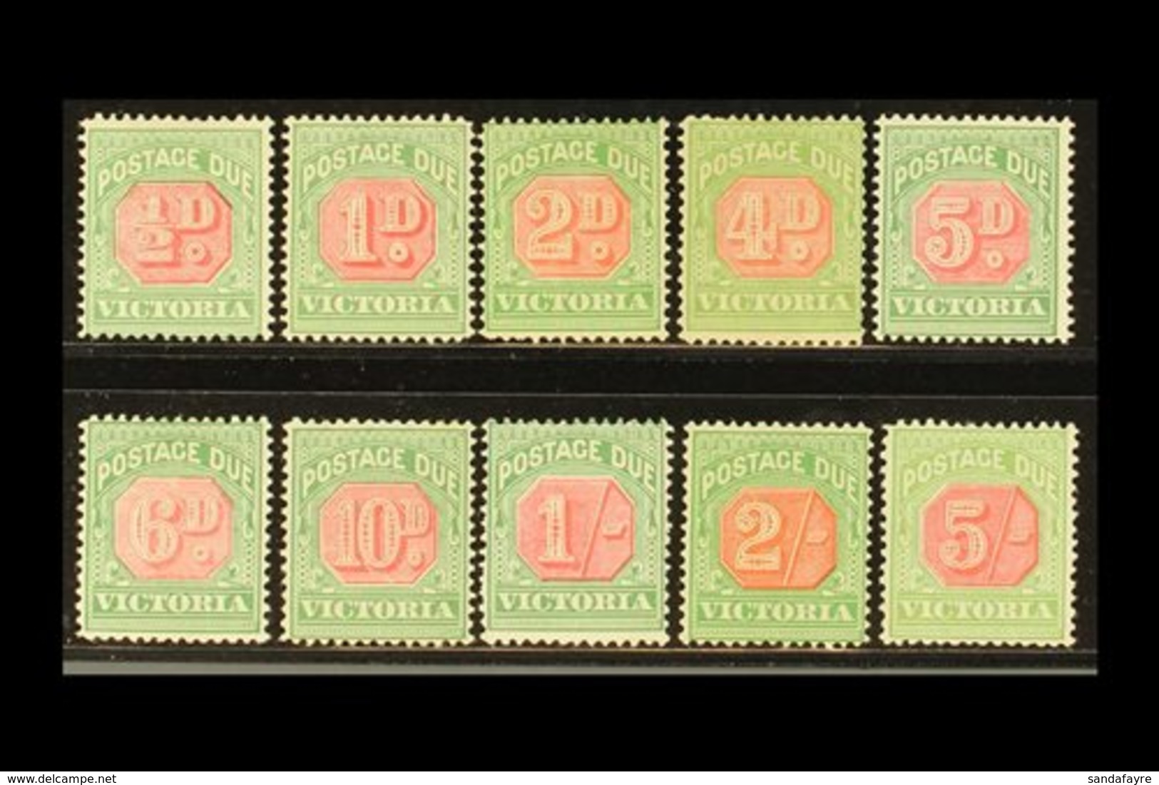 \Y VICTORIA\Y POSTAGE DUES 1895-96 Complete Set, SG D11/20, Fine Mint, Fresh & Attractive. (10 Stamps) For More Images,  - Other & Unclassified