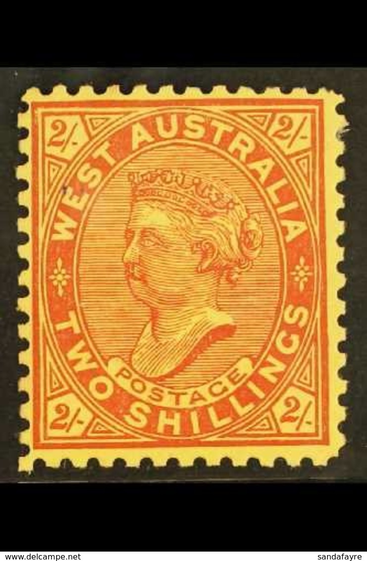 \Y WESTERN AUSTRALIA\Y 1902-11 2s Bright Red On Yellow, Perf. 11, SG 134, Fine Mint, Tiny Black Ink Spot At Tipper Left. - Sonstige & Ohne Zuordnung