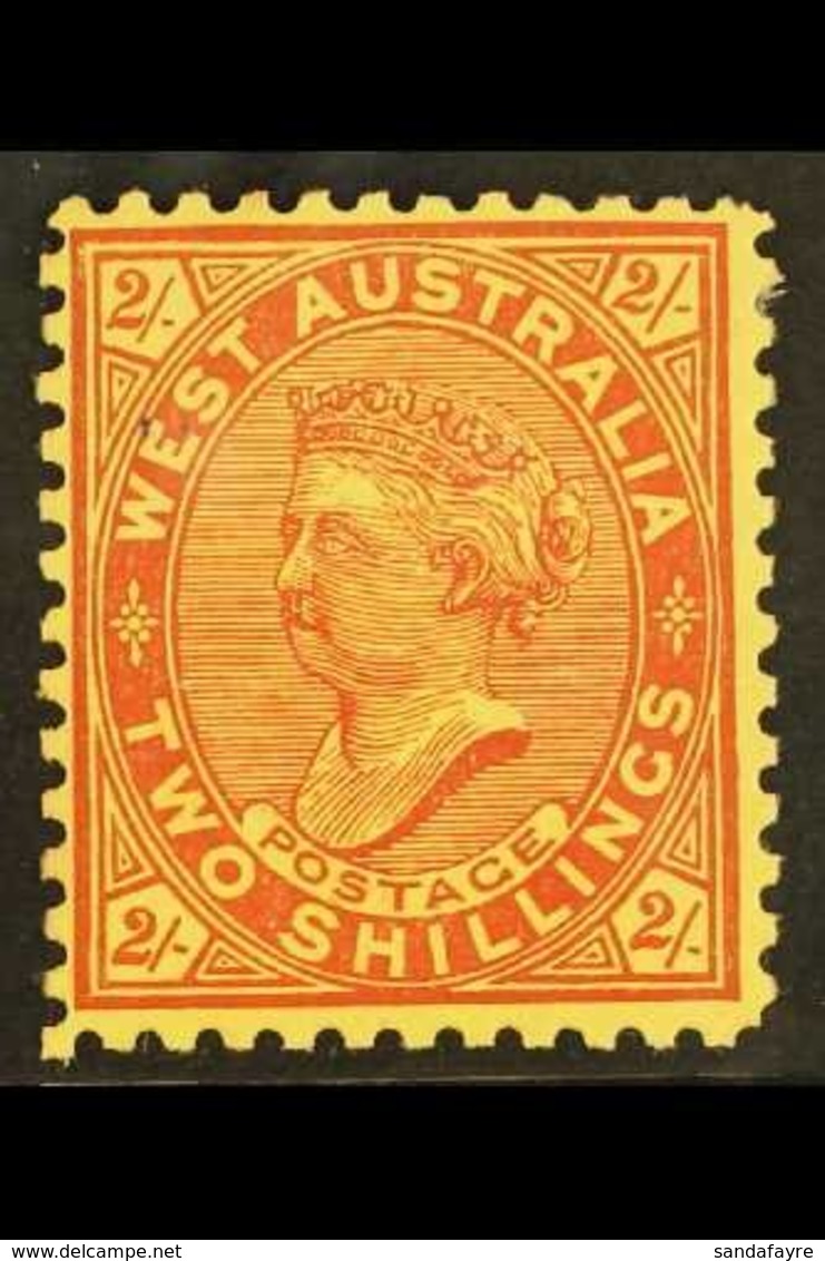 \Y WESTERN AUSTRALIA\Y 1902-11 2s Bright Red On Yellow, Perf. 11, SG 134, Fine Mint, Tiny Black Ink Spot At Tipper Left. - Autres & Non Classés