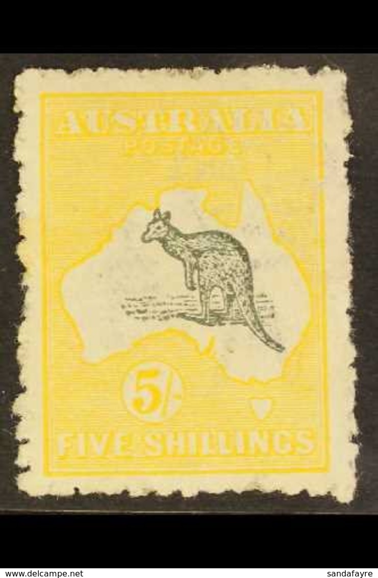 \Y 1915\Y 5s Grey And Yellow Kangaroo, SG 30, Very Fine Mint. For More Images, Please Visit Http://www.sandafayre.com/it - Other & Unclassified