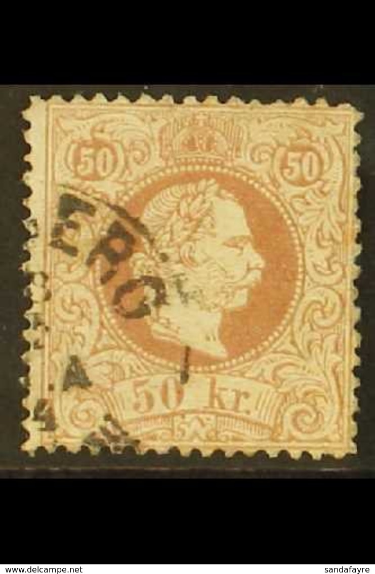 \Y 1874-84\Y 50k brown, Fine Printing, perf.12, Mi 41 II D, Small Wrinkle On Corner, Otherwise Fine Used With C.d.s. Pos - Autres & Non Classés